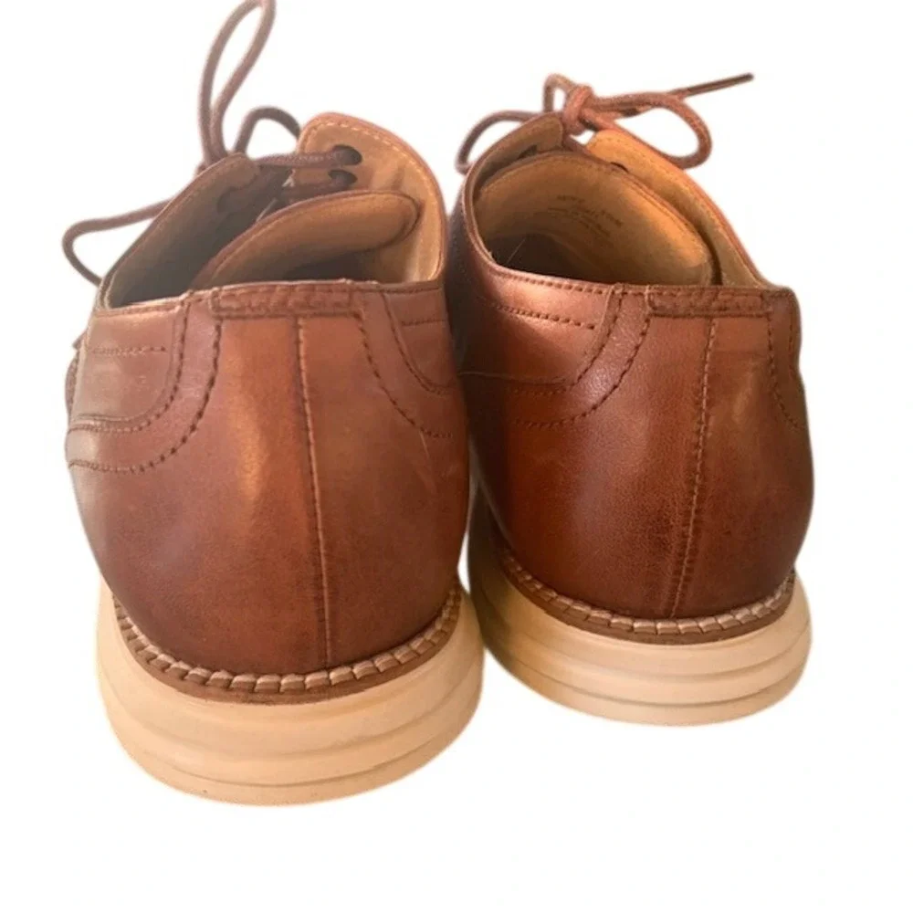 Cole Haan OriginalGrand Wingtip Oxford Leather Brown Ivory Men's Dress Shoes 9.5